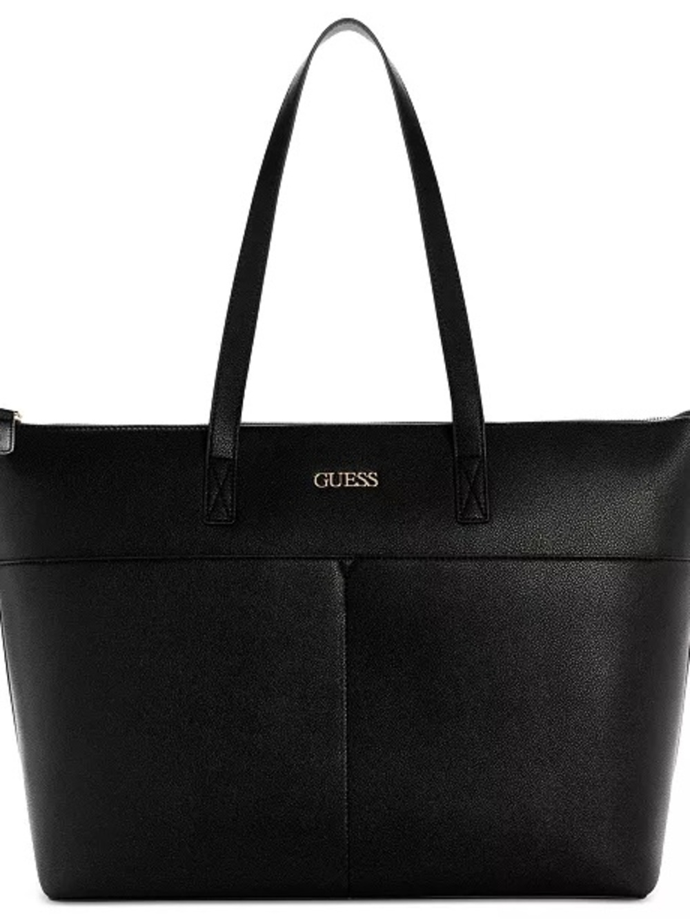 GUESS Azuleno Large Black Tote Bag Purse w/ Gold Logo Accents Multi Pockets NEW!